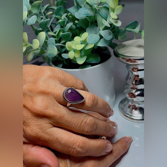 NWT Women's lilac ring plated in sterling silver. Size 7 - Picture 7 of 17